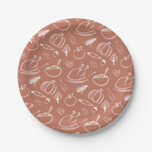 Cute Rustic Fall Autumn Thanksgiving Harvest Paper Plate