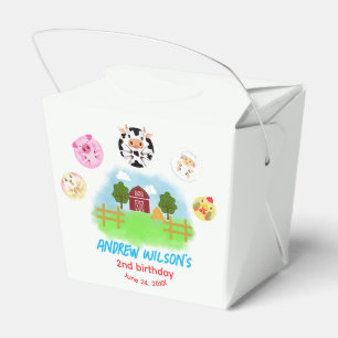 Cute Rustic Farm Party Animals Ready to Play Balls Favour Box