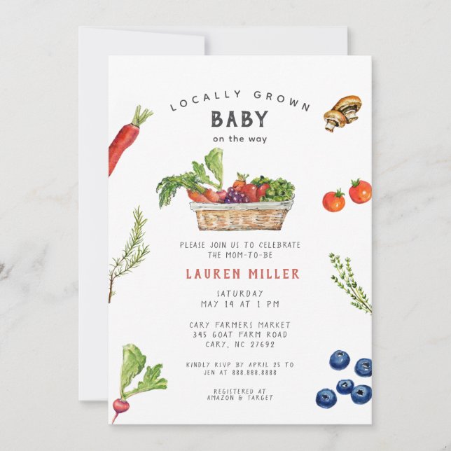 Cute Rustic Farmers market Baby shower  Invitation (Front)