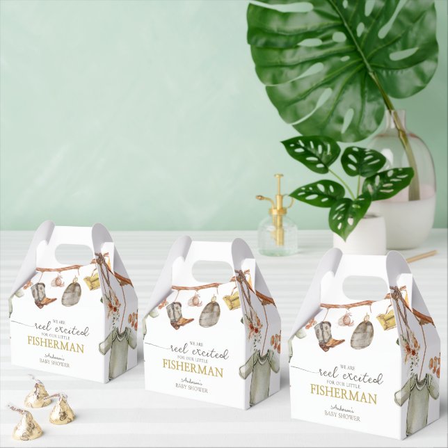 Cute Rustic Fishing Baby Shower Favour Box (Multiple)