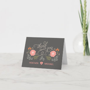 Cute Rustic Floral Thank You Cards
