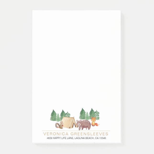 Cute Rustic Forest Woodland Animal    Post-it Notes (Front)