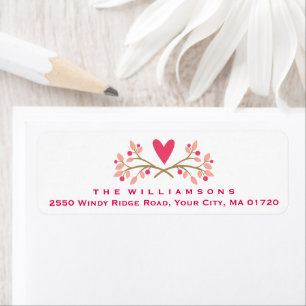 Cute Rustic Heart and Floral Berries Personalised