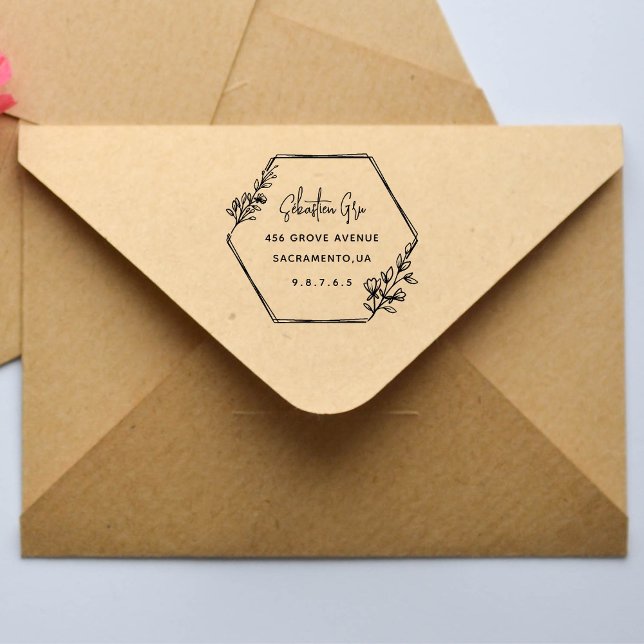 Cute Rustic Laurel Foliage Circular Self-inking Stamp (Creator Uploaded)