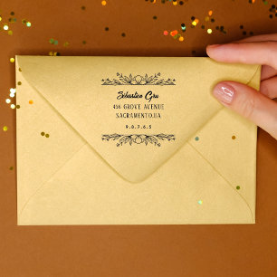 Cute Rustic Laurel Foliage Circular Self-inking Stamp