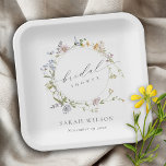 Cute Rustic Meadow Floral Wreath Bridal Shower Paper Plate<br><div class="desc">If you need any further customisation please feel free to message me on yellowfebstudio@gmail.com.</div>
