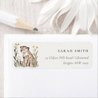 Cute Rustic Mum and Baby Tiger Foliage Address