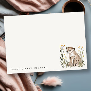 Cute Rustic Mum and Baby Tiger Foliage Baby Shower Card