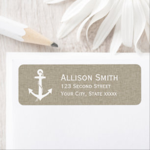 Cute Rustic Nautical Anchor Tan and White
