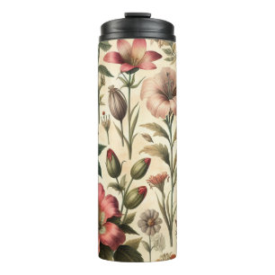 Cute rustic pattern of flower garden Vintage Thermal Tumbler