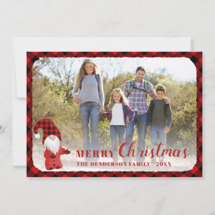 Cute Rustic Personalised Family Photo Christmas Holiday Card