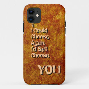 Cute rustic texture love quote iPhone 11 case