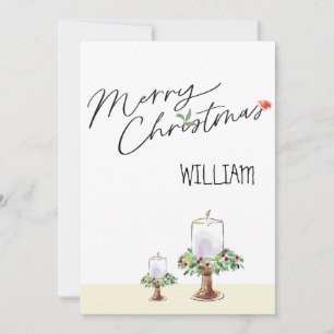Cute , rustic , traditional christmas card