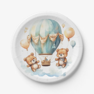 Cute Rustic Twin Baby Shower  Barely Wait Paper Plate
