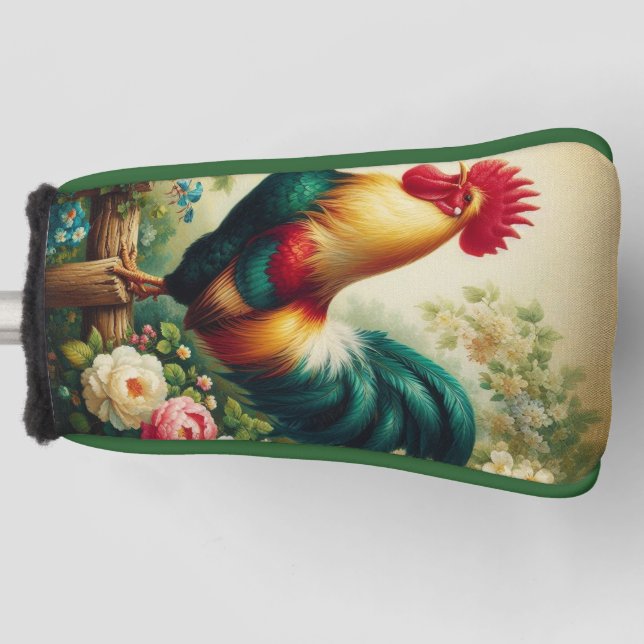 Cute rustic/vintage rooster golf head cover (Front)