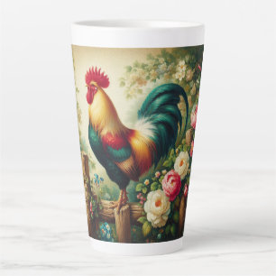 Cute rustic/vintage rooster latte mug