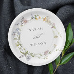 Cute Rustic Yellow Meadow Floral Wreath Wedding Paper Plate<br><div class="desc">If you need any further customisation please feel free to message me on yellowfebstudio@gmail.com.</div>