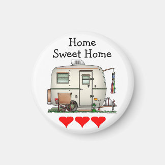 Cute RV Vintage Glass Egg Camper Travel Trailer Magnet