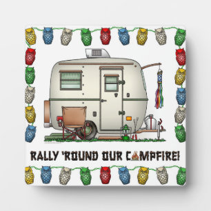 Cute RV Vintage Glass Egg Camper Travel Trailer Plaque