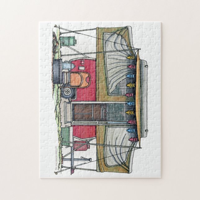 Cute RV Vintage Popup Camper Travel Trailer Jigsaw Puzzle (Vertical)