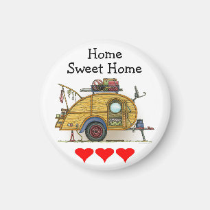 Cute RV Vintage Teardrop Camper Travel Trailer Magnet