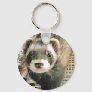 Cute Sable Ferret Key Ring