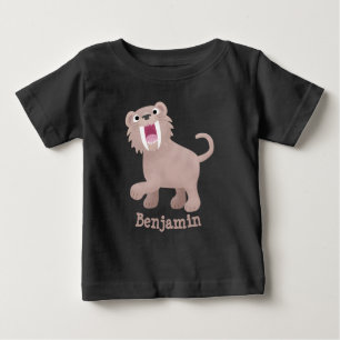 Cute Sabre Toothed Tiger Smilodon cartoon Baby T-Shirt