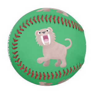 Cute Sabre Toothed Tiger Smilodon cartoon Baseball