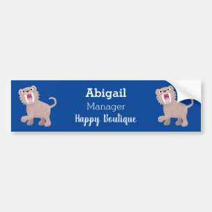 Cute Sabre Toothed Tiger Smilodon cartoon  Bumper Sticker