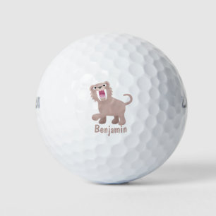 Cute Sabre Toothed Tiger Smilodon cartoon Golf Balls
