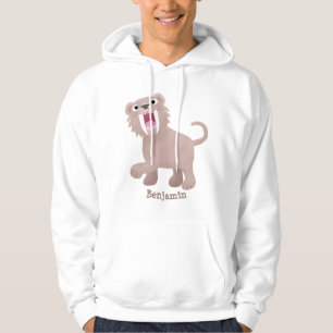 Cute Sabre Toothed Tiger Smilodon cartoon Hoodie