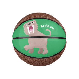 Cute Sabre Toothed Tiger Smilodon cartoon Mini Basketball