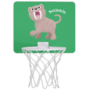 Cute Sabre Toothed Tiger Smilodon cartoon Mini Basketball Hoop