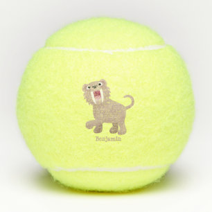 Cute Sabre Toothed Tiger Smilodon cartoon Tennis Balls