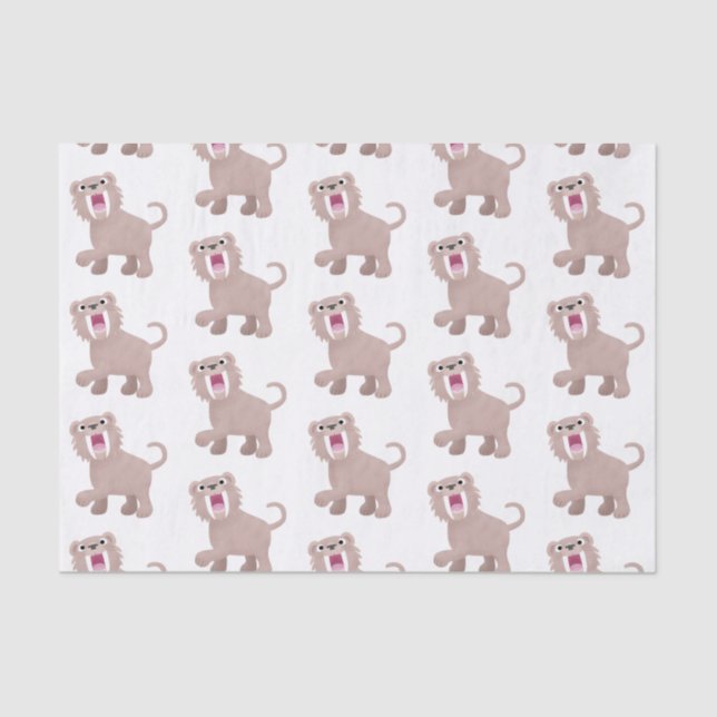 Cute Sabre Toothed Tiger Smilodon cartoon Tissue Paper (Front)