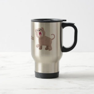 Cute Sabre Toothed Tiger Smilodon cartoon Travel Mug