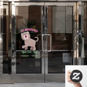 Cute Sabre Toothed Tiger Smilodon cartoon Window Cling