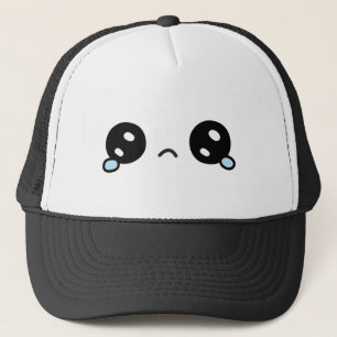 Cute Sad Face Teary Eyes Trucker Hat