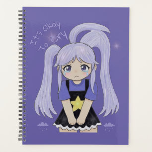 Cute Sad Girl Hand Drawn Illustration – It’s Okay Planner