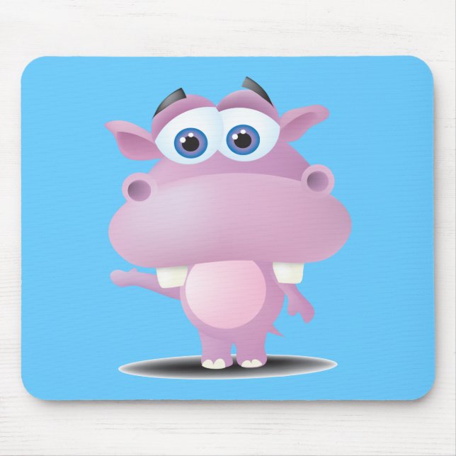 cute sad little hippo mouse mat (Front)