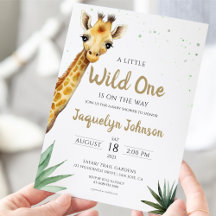 Cute Safari Adventure Giraffe Baby Shower