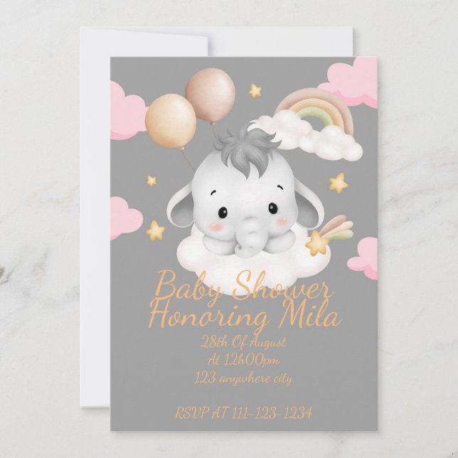 cute safari animal baby shower invitation (Front)
