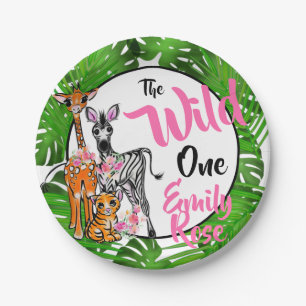 Cute Safari animals 1st Birthday   jungle Animals  Paper Plate