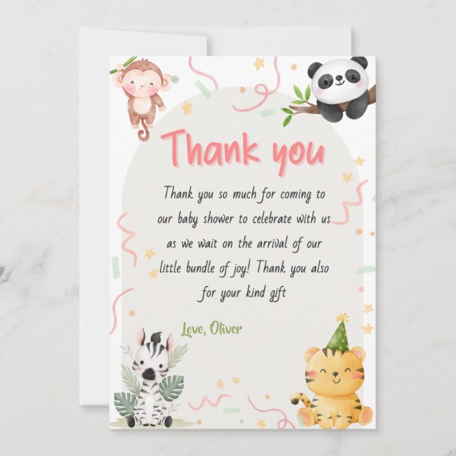 Cute Safari Animals and wild jungle animals  Holiday Card (Front)