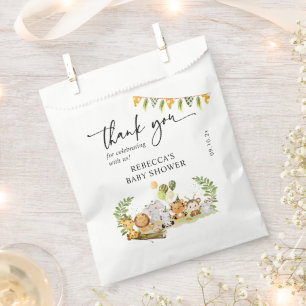 Cute Safari Animals Baby Shower Brunch Party Favour Bags