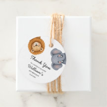 Cute Safari Animals Birthday Party Favour Tags
