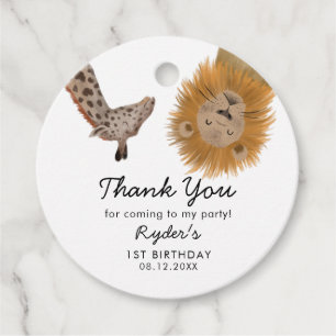 Cute Safari Animals Birthday Party Favour Tags