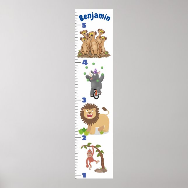 Cute safari animals cartoon poster (Front)