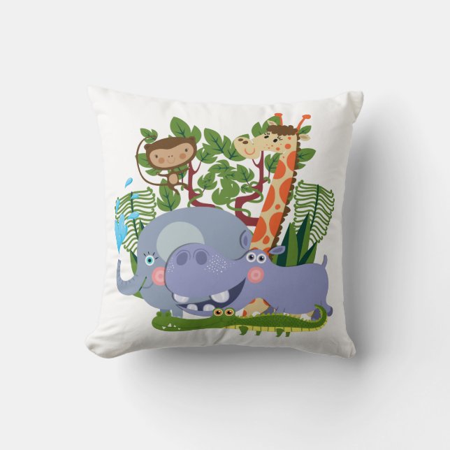 Cute Safari Animals Cushion (Front)