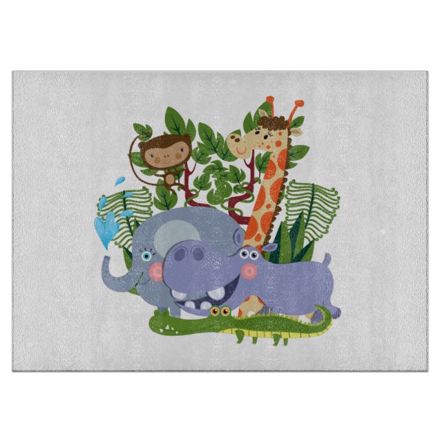Cute Safari Animals Cutting Board (Front)